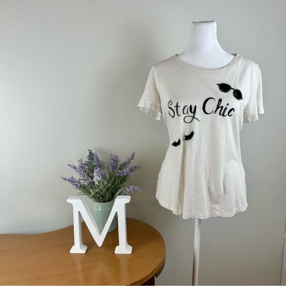 Talbots super cute Tshirt  - Size M/P - Stay Chic with eyelashes - gently used - Picture 1 of 11